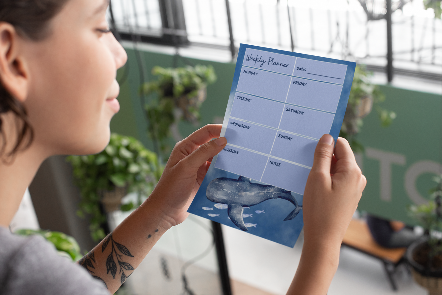 Calm Ocean Whale Shark Weekly Planner - Digital Download