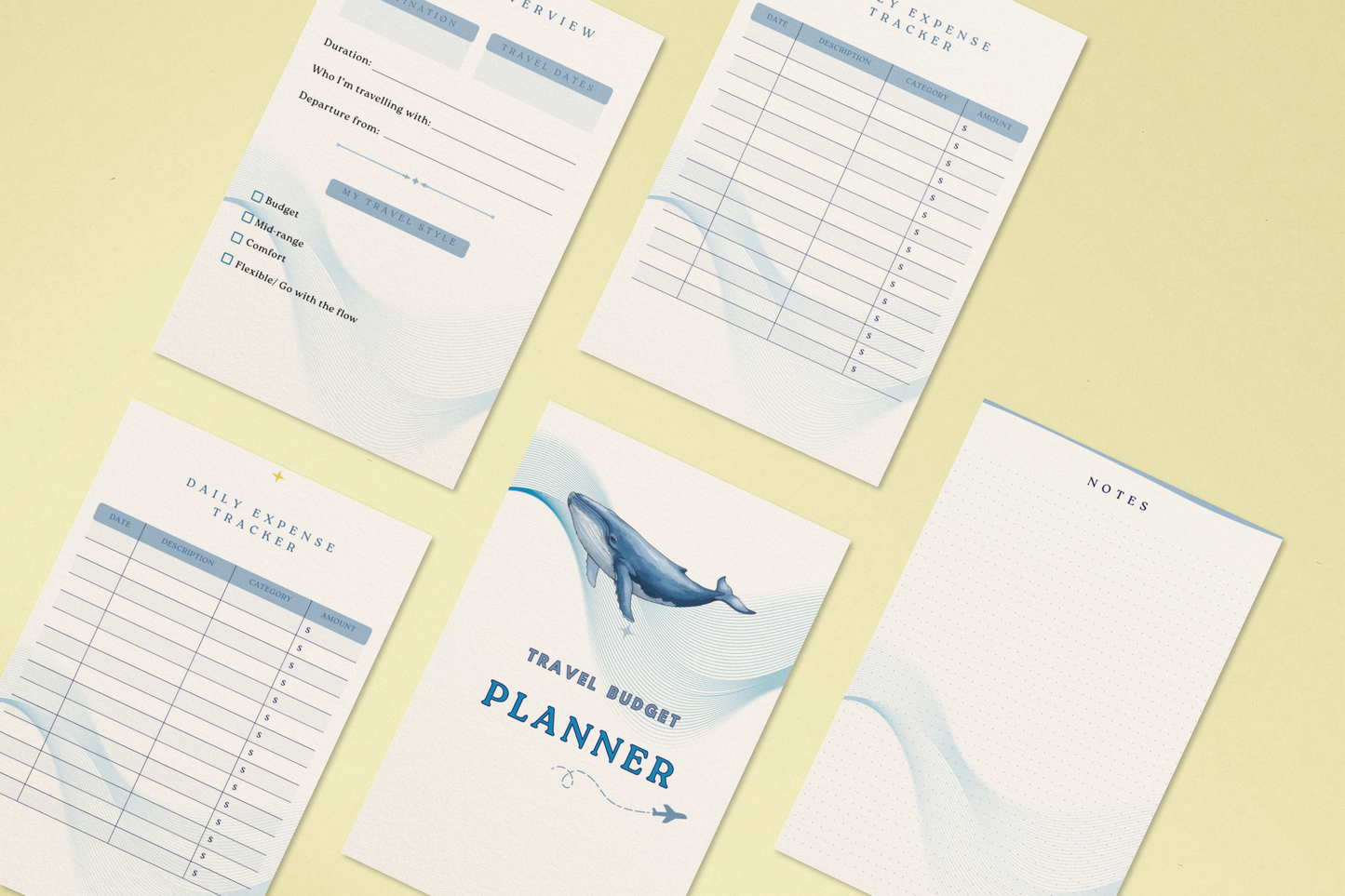 Travel Budget Planner Printable PDF, Trip Budget Tracker & Expense Log, Vacation Planning Organizer A4